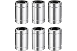 uxcell 6Pcs LM8UU Linear Bearing 8mm Bore 15mm OD 25mm Length Linear Ball Bearings Double Side Rubber Sealed Bearing Steel for CNC Machine 3D Printer Food Packaging Machine