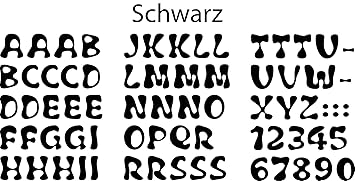 Bambinella Buchstaben zum selbst Aufbügeln aus Velour/Flock - ABC und Ziffern (wie abgebildet) - Höhe: ca. 2,4 cm - Made in G