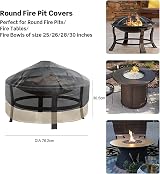 onlyfire 76cm Round Fire Pit Cover, Waterproof, Drawstring Closure view 2