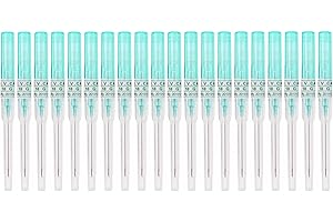 KINGWEI Piercing Needles,20PCS 18G IV Catheter Needles 18 Gauge Disposable Stainless Steel Hollow Body Piercing Needles for Ear Nose Belly Navel Nipple Piercing(18G) (18G)