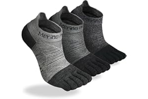 Merino Protect Merino Five Toe Socks For Men and Women Lightweight Coolmax Low Cut Five Finger Ankle Socks For Hiking