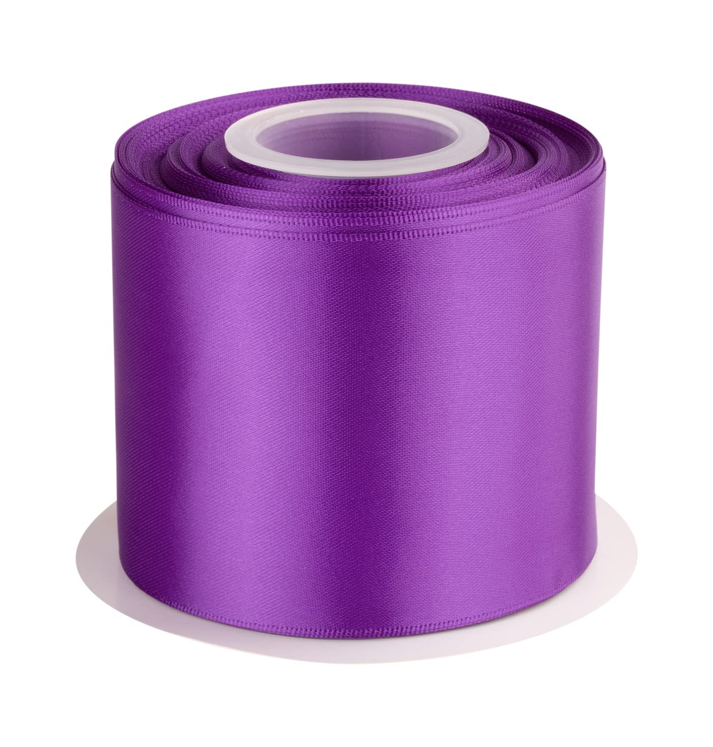 Double Faced Satin Ribbon, 75mm X 22M, Solid Polyester Craft Ribbon, Perfect for Gift Wrapping, Crafts, Wedding Party Ceremony Decoration, Floral Arrangement, Sewing (Purple) — image 1
