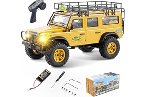 EAZYRC FMS 1/24 FCX24M RC Crawler RTR, Land Rover Series with Licensed, 1/24 RC Truck 4X4 Mini RC Truck with Lighting, 2.4Ghz Remote Control,Battery (Defender110)