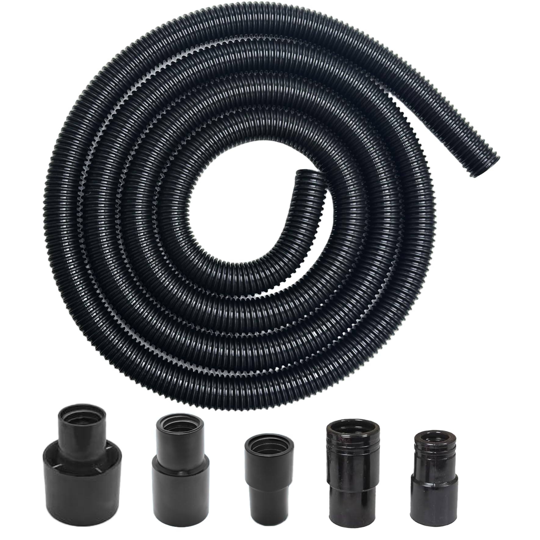 Photo 1 of 10FT Dust Collection Hose Kit Flexible Power Tool Hose with 5 Threaded Fittings Compatible with Multiple Types/Brands of Power Tools & Workshop Vacuums