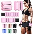 YOVKOK Adjustable Ankle Weights for Women Men,Wrist Weights set for Walking Running,1 Pair (1Lbs Each) Silicone Workout Weights for gym fitness, Jogging,yoga,pilates,strength training,physical therapy