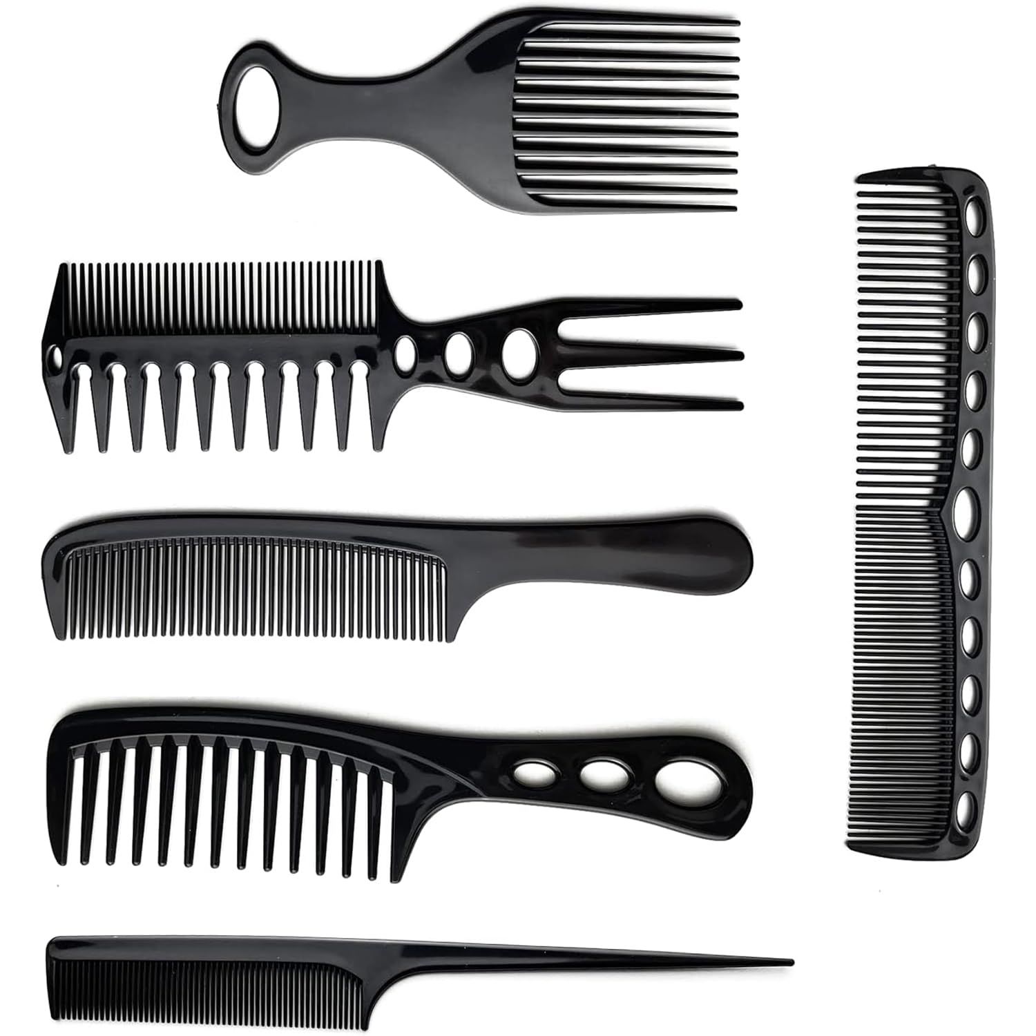 ALLBASA Set of 6 professional hair combs, hair brushes for hairdressers, detangling brushes, professional anti-static hairdressing comb (comb kit)
