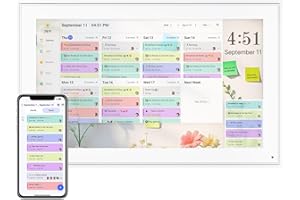 HERNCPTAR Digital Calendar 15.6 Inch, Electronic Calendar Chore Family Schedules, Smart Weekly and Monthly Planner, 1920 * 1080P IPS Touchscreen Interactive Display - Wall Mount White