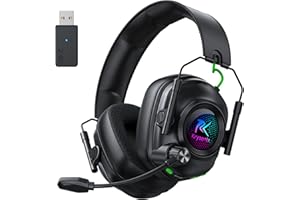 Krysenix Wireless Gaming Headset for PS5, PS4, PC, Switch, Mac, 2.4 GHz Wireless & Bluetooth 5.4 Gaming Headphones with Mic Noise Canceling, Foldable, 50mm Drivers, Stereo Sound, 40H Battery