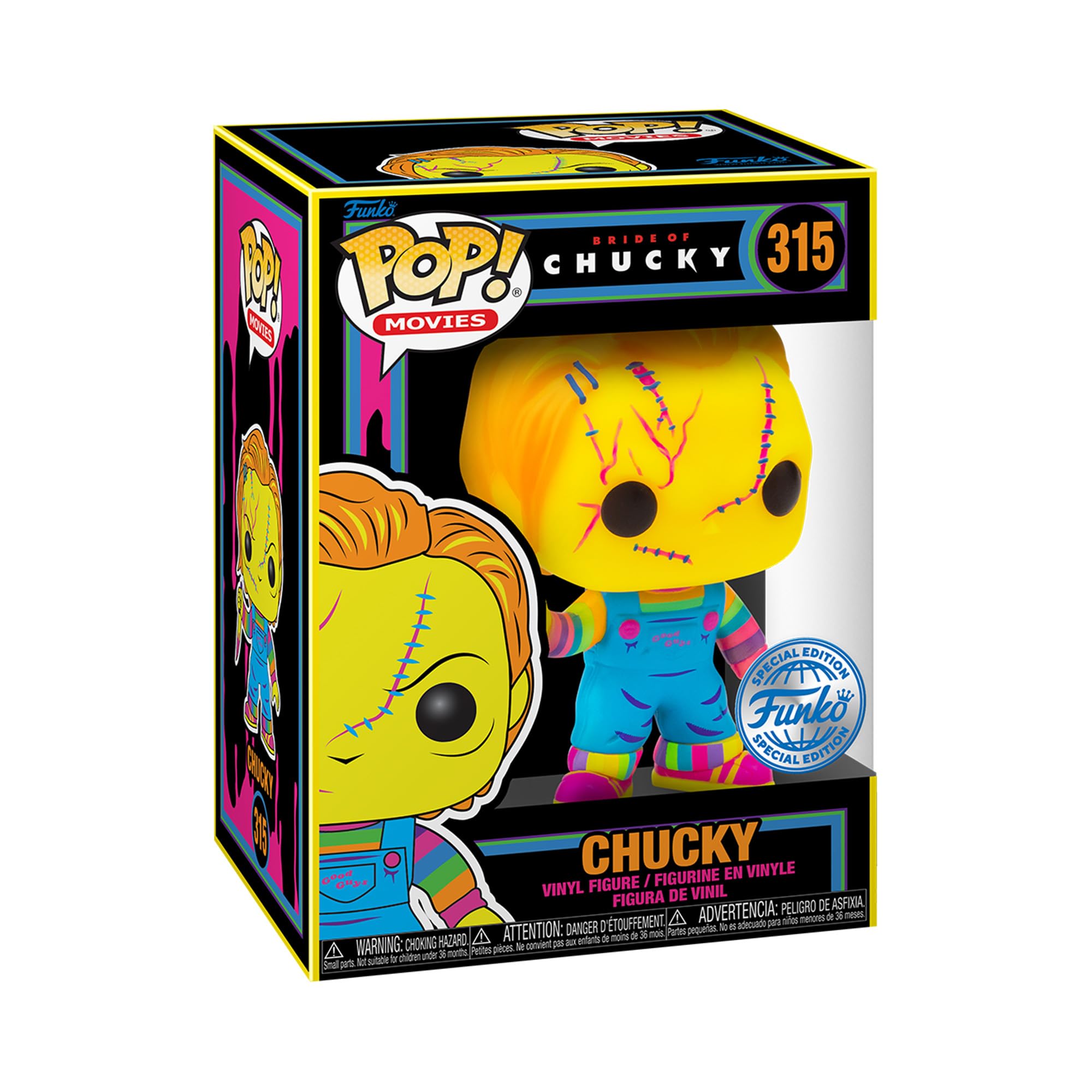 Funko POP! Movies: Bride Of Chucky - Chucky - Blacklight - Collectable Vinyl Figure - Gift Idea - Official Merchandise - Toys for Kids & Adults - Movies Fans - Model Figure for Collectors and Display