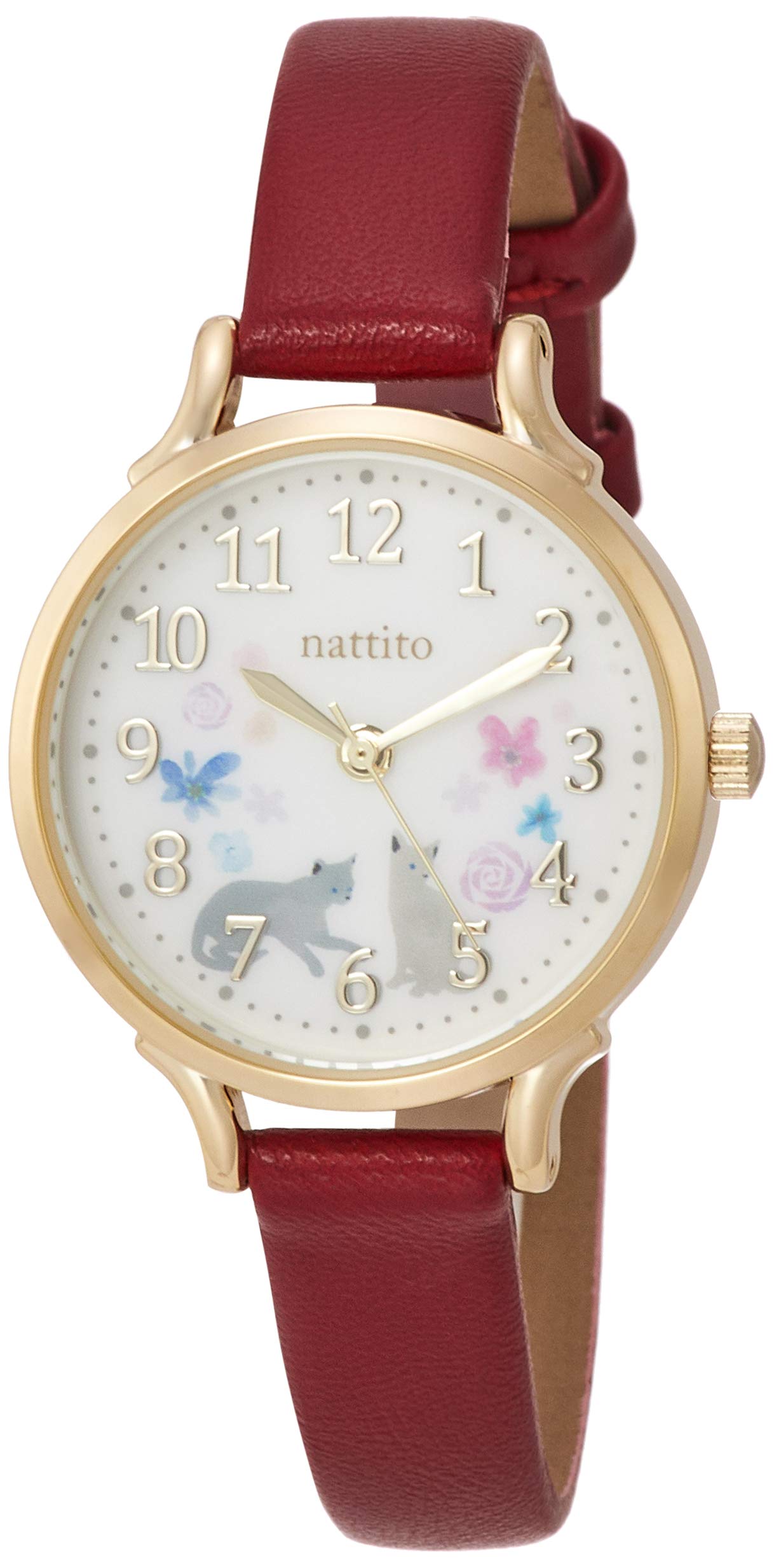 Fieldwork GY006 Women's Analog Wristwatch, Syrup, Leather Strap, red, Watch Analog, Animal, Casual