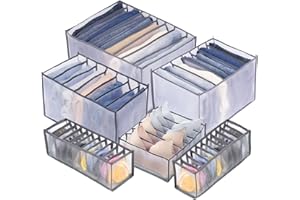 TIGARI Wardrobe Clothes Organizer, Closet Organizer Foldable Drawer Organizer for Clothing, Drawer Dividers for Clothes, Closet Storage for Trousers, Shirts, Jeans, T-Shirt, Bra, Underwear, Socks
