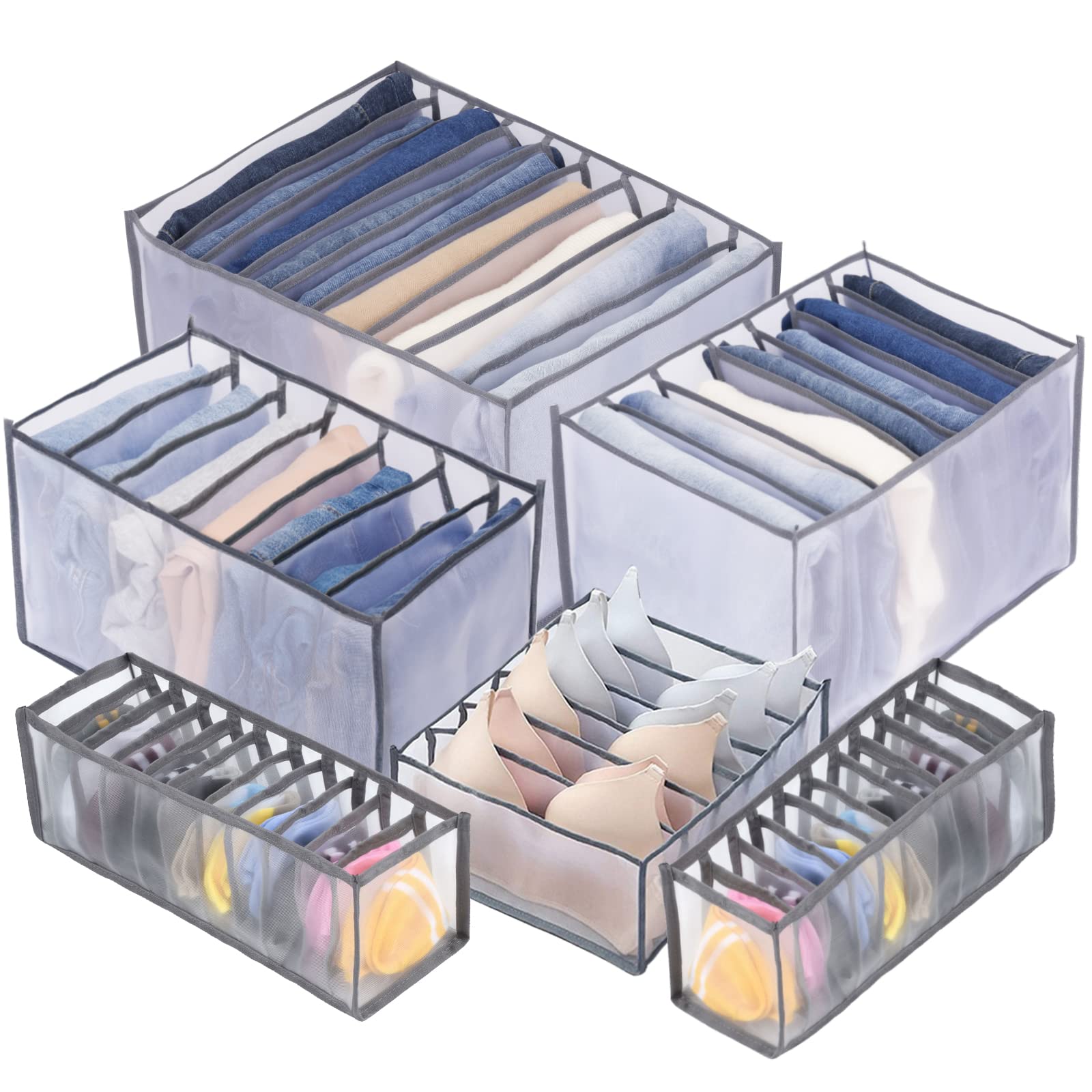Photo 1 of TIGARI Wardrobe Clothes Organizer, Closet Organizer Foldable Drawer Organizer for Clothing, Drawer Dividers for Clothes, Closet Storage for Trousers, Shirts, Jeans, T-Shirt, Bra, Underwear, Socks