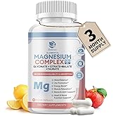 Magnesium Supplement 500mg, Magnesium Glycinate, Malate, Taurate, Citrate Complex & Herbal Extracts, High Absorption Chelated 90 Vegan Non-GMO Capsules for Balanced Wellness and Relaxation