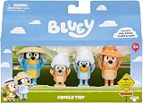 Bluey Family Figures Trip Pack of 4 Articulated Toys Bandit Chilli Bingo