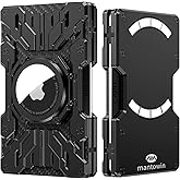 mantowin Minimalist Mens Wallet RFID Blocking - Slim Metal Wallet With Airtag Holder - Compact Credit Card Holder Mini Size, Metal, Carbon Fiber (Black)