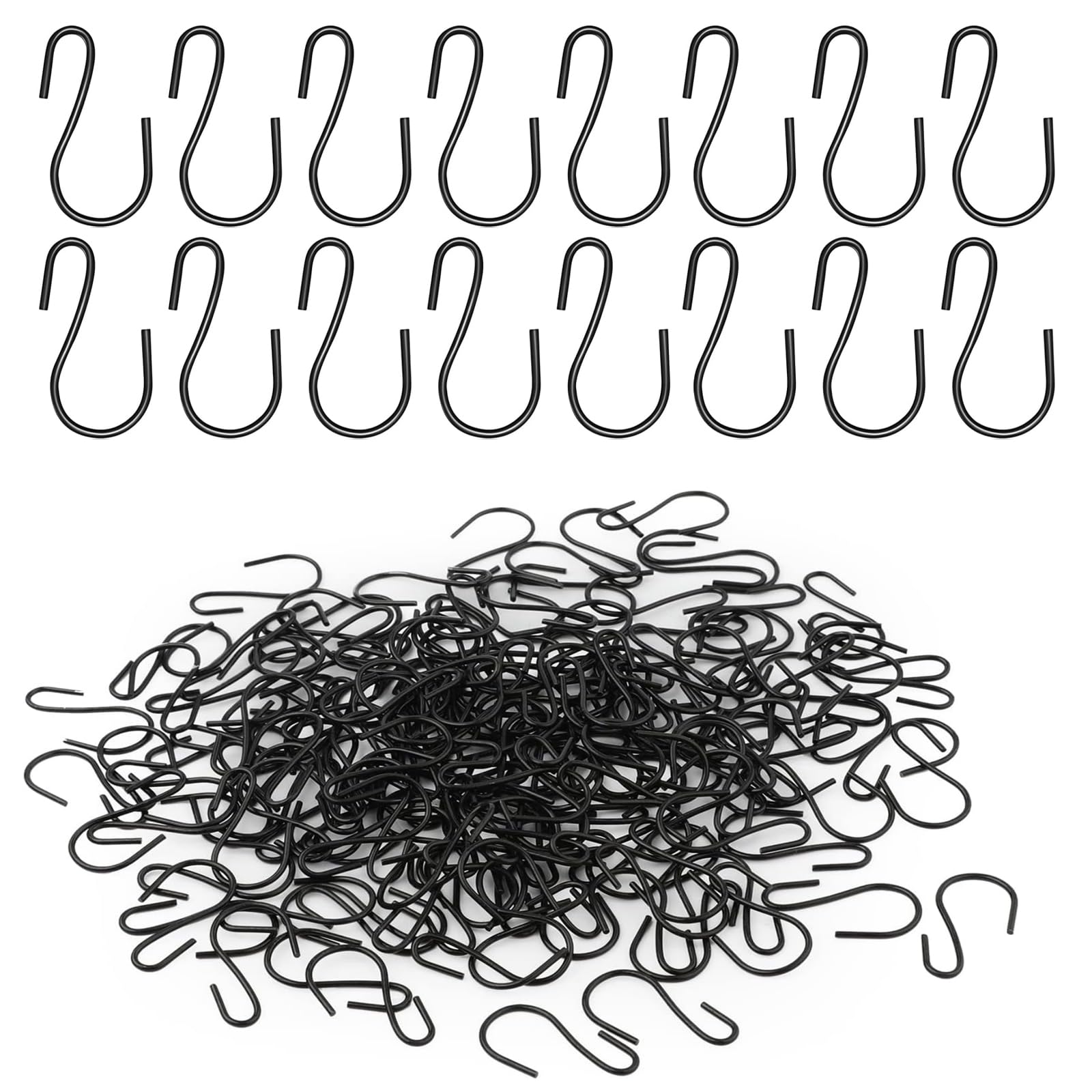 NICKLIN 125pcs S Hooks Small 1 Inch Mini S Shaped Hanging Hooks Black S-Hooks Small Ornament Hook for DIY Crafts Jewelry Crystal Bead Curtain Christmas Tree Baubles Hanging Decoration