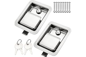 Loclink Truck Tool Box Lock Replacement kit, Stainless Steel Paddle Latch Truck Bed Toolbox Handle, Trailer Door, RV, Camper, ATV, UTV, 5.85" L x 4.25" W with keys