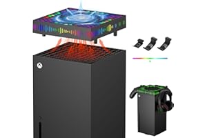 RGB Cooling Fan for Xbox Series X Console - ZAONOOL Top Dust Proof Fan Cooler System with 13 LED Light Modes and 3 Holders