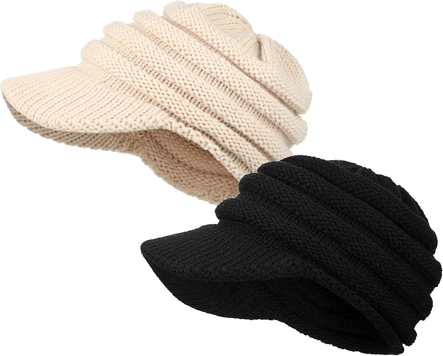 beanie cap with brim
