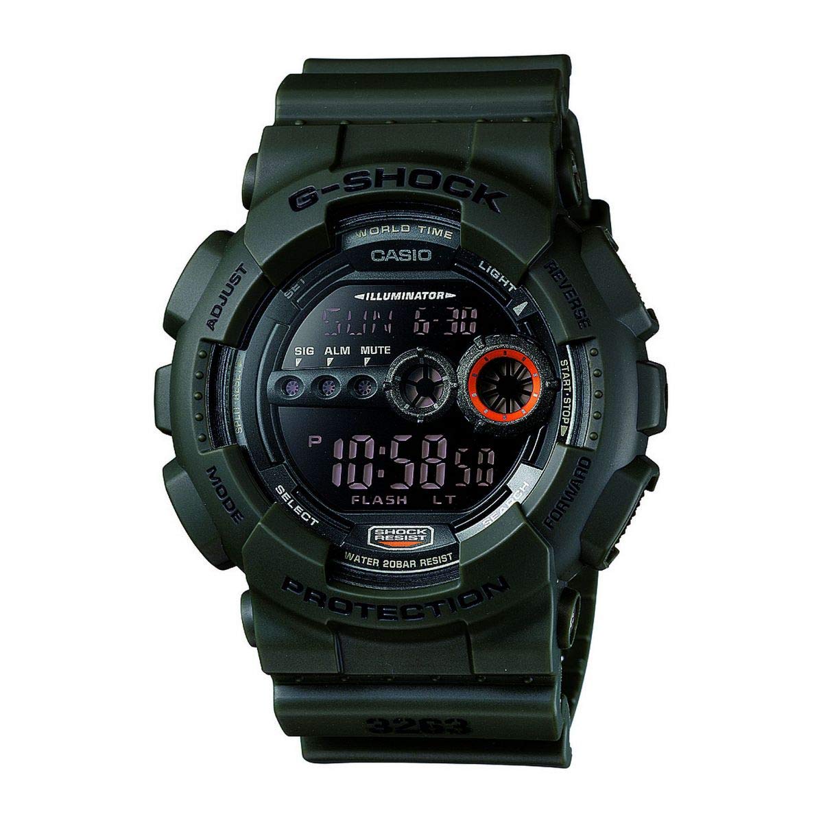 Casio Gents 55.00mm Quartz Watch with Black Digital dial and Black Plastic/Resin Strap Strap GD-100MS-3ER