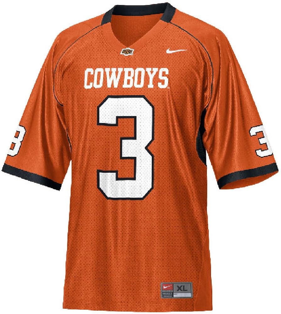NIKE Oklahoma State Cowboys 3 Youth Replica Football JerseyOrange (Medium) Clothing