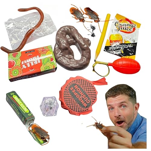 12Pcs Pranks Kits Box, Practical Jokes Games for Adults Men Friends Tricks April Fools Novelty Prank Set Party Bag Fillers Pranks Funny Jokes Tricky Toy Favour Supply for Home (B)