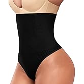 ZENUTA Tummy Control Thong Shapewear for Women, High Waisted Underwear Seamless Body Shaper Panties Girdle Waist Cincher