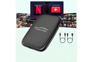 5-in-1 Wireless Carplay Adapter with Netflix YouTube TF Card, Android Auto Wireless Adapter and Apple CarPlay, Plug & Play, E