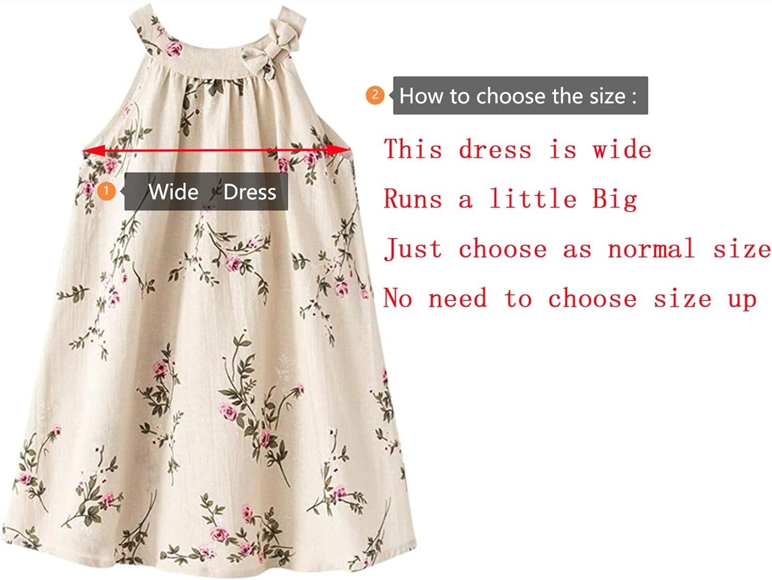 HILEELANG Little Girls Cotton Dress Sleeveless Casual Summer Sundress Flower Printed Jumper Skirt: Clothing