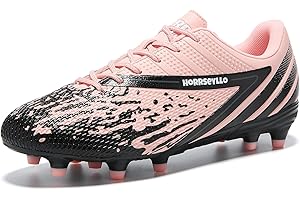HORRSEYLLO Soccer Cleats for Men and Women Professional Football Training Shoes Outdoor Durable Firm Ground Lightweight Adult Rugby Boots