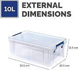 BANKERS BOX ProStore 10L Plastic Storage Boxes with Lids UK Made Clear view 2