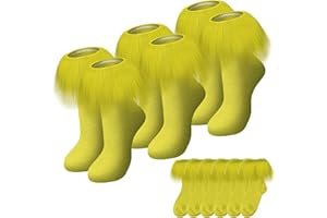 Velmitten 3 Pairs Christmas Fuzzy Socks Lime Green Socks Green Yellow with Furry Faux Fur for Adults Costume Accessories