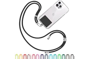 TBOC T B O C Cell Phone Lanyard [Black] - Comfortable Universal Smartphone Lanyard - Easy to Use Neck Phone Holder [Black Patch] - Adjustable Length Phone Strap Crossbody - Fits All Mobile Phones
