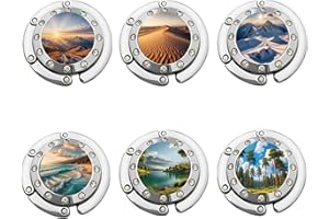 MYLEUS 6 PCS Handbag Hooks for Tables,Portable Hook,for Purse Bag Hanger Portable Handbag Folding Hanger Holder Hook for Hang