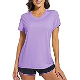 Cavva Women's Short Sleeve Shirts Workout Tops UPF 50+ Sun Protectioin Quick Dry V Neck T Shirts Athletic