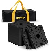 BUNKER INDUST RV Leveling Blocks/Stackable Jack Blocks, Interlocking Leveling Pads Wheels Stabilizer Blocks with Bag for Camper Trailer RVs, 10 Pack, Black