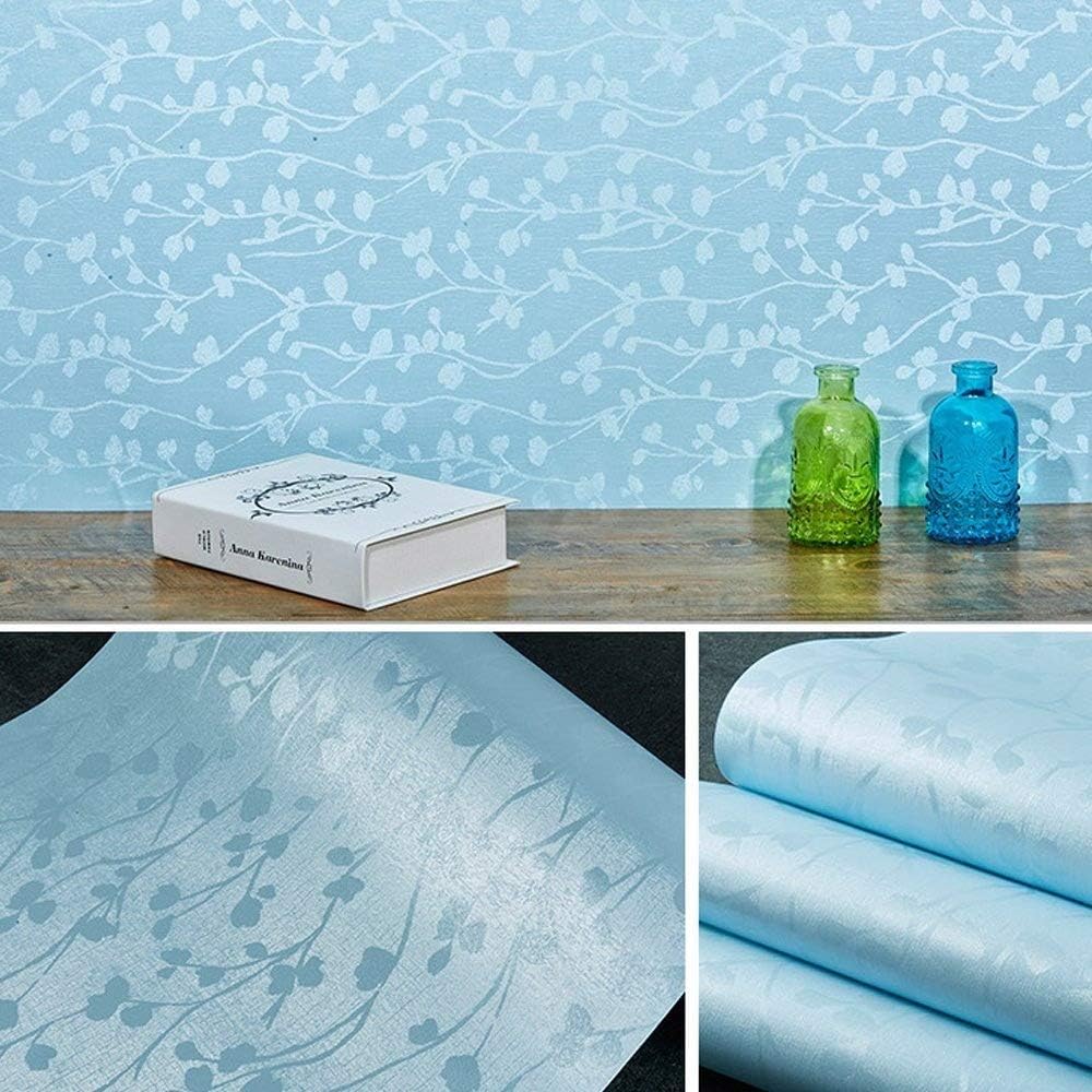 LoveFaye Peel and Stick Shelf Liner Vinyl Drawer Lining Paper Upgrade Old Counter 17.7''x9.8'Light Blue Clover