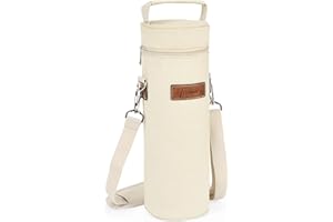 Tirrinia Single Bottle Wine Tote Bag, Insulated Travel Wine Cooler Carrier with Shoulder Strap for Picnic, Party, BYOB Restaurant, Portable One Bottle Container, Gift for Wine Lovers