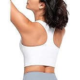 Yvette Longline Yoga Bras Gym Top for Women Sports Bra Racerback Workout with Removable Pads
