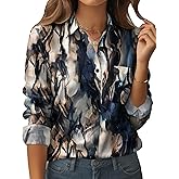 Zeagoo Womens Button Down Shirt Long Sleeve Blouse Business Work Tops Dressy Casual Floral Printed Outfits with Pocket