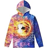 WELLFLYHOM Boys Hooded Sweatshirts Hoodie Pullover Cool Graphic Crewneck Blouses Size 6-16