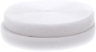 TUKA 12m x 20mm Klettband zum aufnähen,12 Meter Flausch & 12m Hakenband, Rückseite Nicht selbstklebend, 20mm breit Klettverschluss, Extra Stark Haftkraft Flausch & Haken, Weiß TKB5002 White