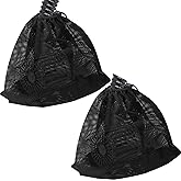 Hecaty 2 Pcs Pump Barrier Bag, Pond Pump Filter Bag, 12.2" x 15.9" | Black Media Large Mesh for Outdoor Water Ponds Filters
