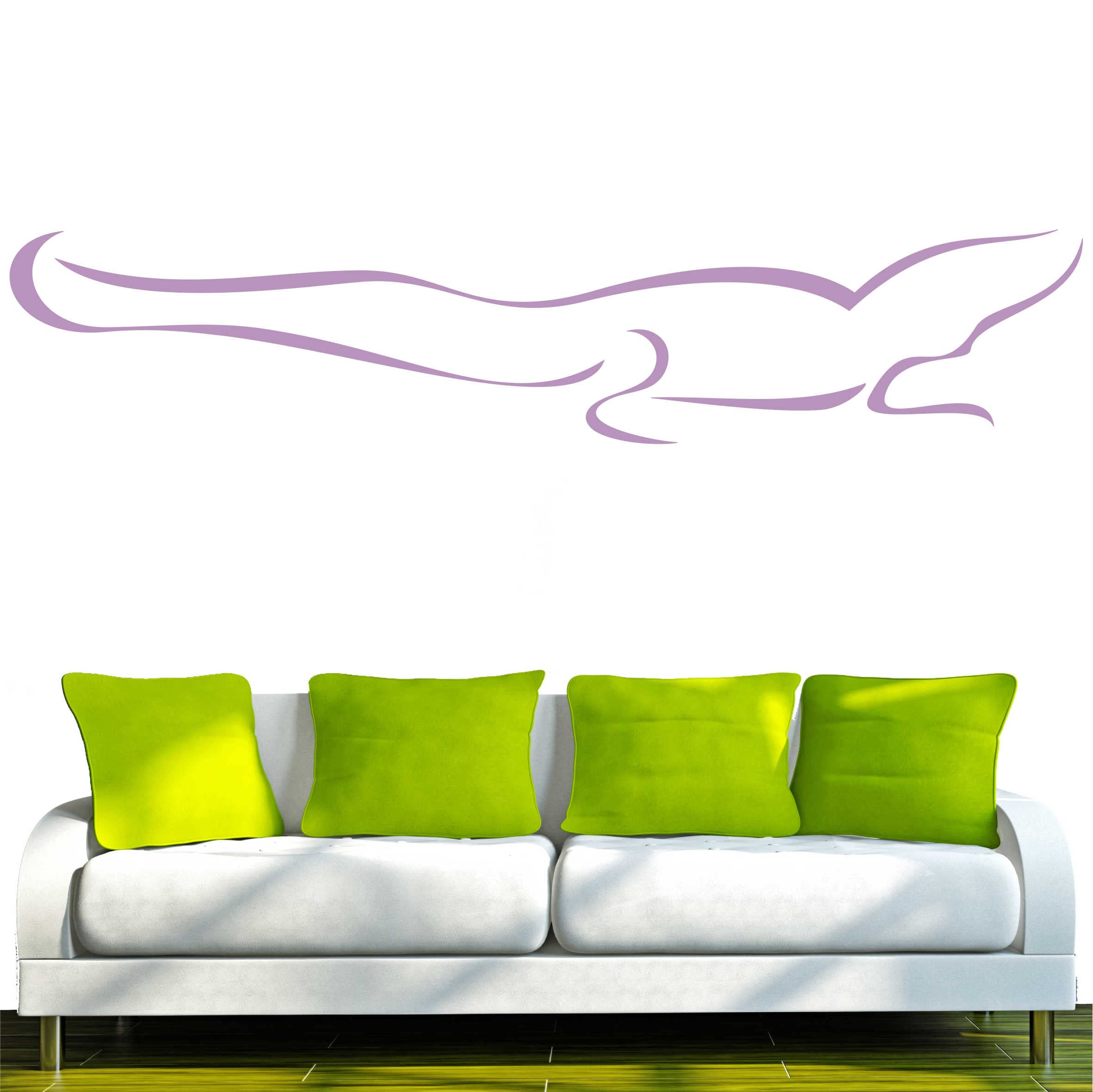 Indigos d255 Dangerous Crocodile Tribal Wall Sticker 240 x 48 cm - Lilac Vinyl 240 x 48 x 1 cm