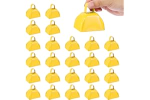 PATIKIL 3inch Cow Bells for Football Games, 24pcs Cowbells for Sporting Events Bulk Loud Noise Makers Metal Cow Bell with Han