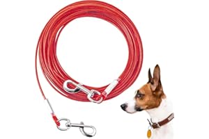 Mi Metty Tie Out Cable for Dogs,50FT Dog Leads,Heavy Duty Dog Tie Out Cable for Large Dogs Up to 125lbs,Durable Dog Runner Tether Line for Outdoor,Yard