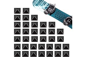 VOCCOS 36Pcs Snowboard Stomp Pad Pyramid Studs Anti Slip Metal Stomp Pad Snowboard Step Pad Snowboard Foot Grip Self Adhesive Snow Board Mat Provides Extra Grip for Men Women Winter Snowboarding Ski Skiing