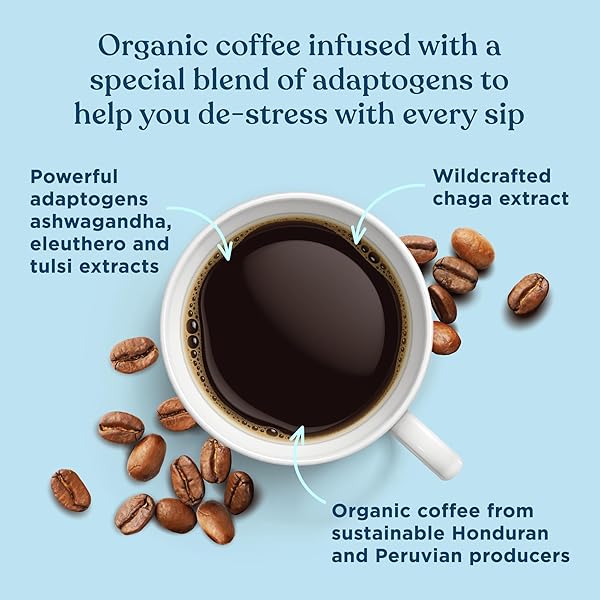 FOUR SIGMATIC ADAPTOGEN COFFEE K-CUPS | ORGANIC MEDIUM ROAST GROUND COFFEE WITH ASHWAGANDHA, ELEUTHERO, CHAGA & TULSI | IMMUNE SUPPORT & STRESS RELIEF | KETO | 24 COUNT