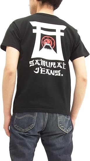 Amazon サムライジーンズ Samurai Jeans Tシャツ Sjct18 101 メンズ 半袖tee ブラック M Tシャツ カットソー 通販