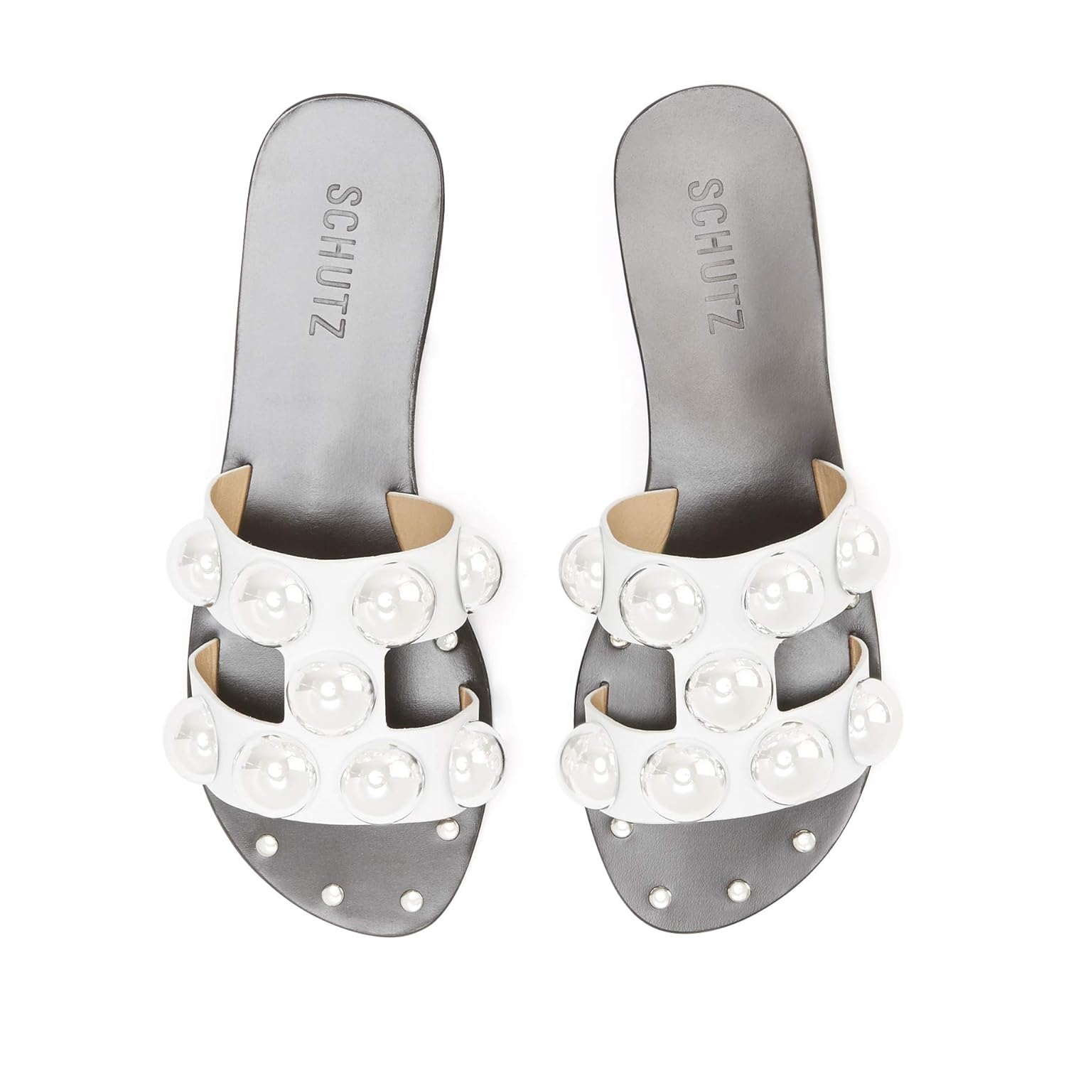 schutz benedita studded sandals